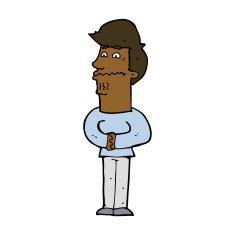 cartoon nervous man N122