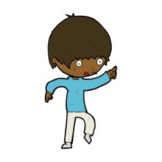cartoon worried boy pointing N8