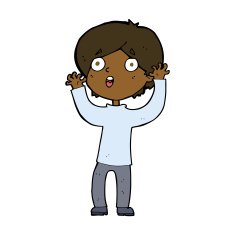 cartoon frightened man N83