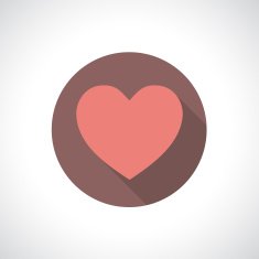 Heart icon with shadow