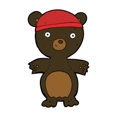 cartoon cute black bear N50