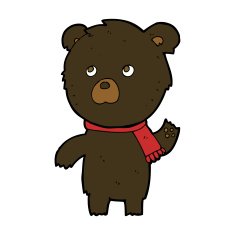 cartoon cute black bear N52