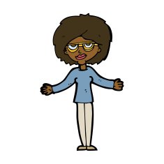 cartoon woman wearing spectacles N34