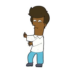 cartoon man gesturing wildly N8