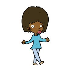 cartoon confused woman N94