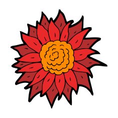 cartoon flower N357