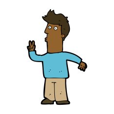 cartoon man signaling with hand N8