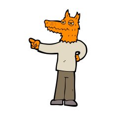 cartoon pointing fox man N4