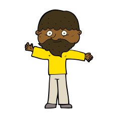 cartoon happy man with beard N36