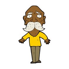 cartoon sad old man N15