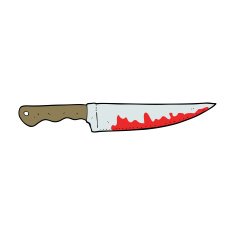 cartoon bloody kitchen knife N7