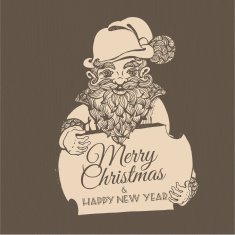 Hand drawn doodle Christmas dwarf holding festive signboard