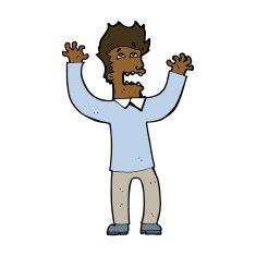 cartoon terrified man N203