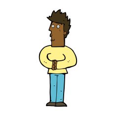 cartoon nervous man N123