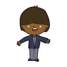 cartoon happy boy with open arms N15