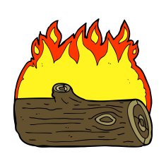 cartoon burning log N4