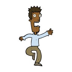 cartoon shrieking man N13