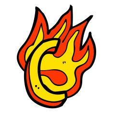 cartoon flaming letter N84