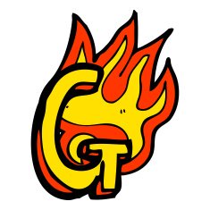 cartoon flaming letter N89