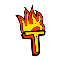cartoon flaming letter N91