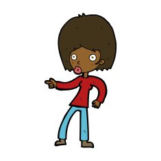 cartoon woman pointing N170