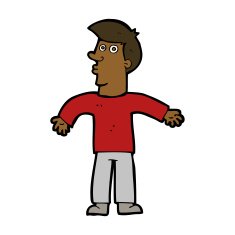 Cartoon Man Shrugging Shoulders N54
