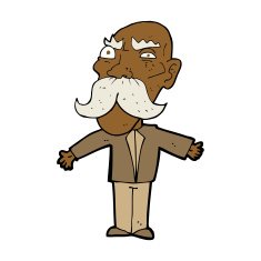 cartoon angry old man N122