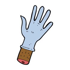 cartoon hand with rubber glove N6