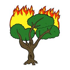 cartoon burning tree N38