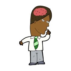 cartoon businessman with huge brain N7