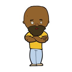 cartoon shocked bald man with beard N8