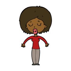 cartoon woman with closed eyes N8