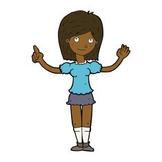cartoon woman explaining idea N9