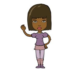 Cartoon Woman Waving N263