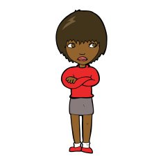 cartoon annoyed woman N151
