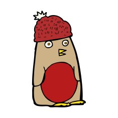 cartoon robin in hat N12