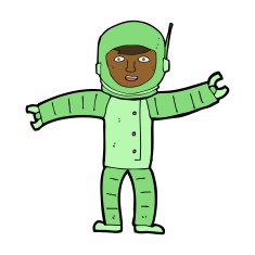 cartoon space man N32