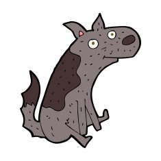 cartoon sitting dog N7
