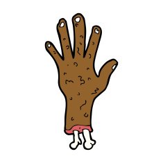 gross zombie hand cartoon N6