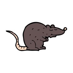 cartoon black rat N7