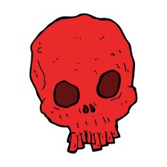 cartoon spooky skull N135