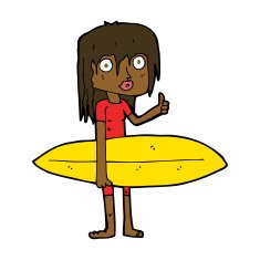 Cartoon Surfer Girl N18