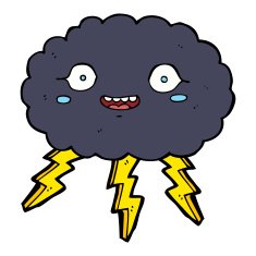 happy cartoon rain cloud N4
