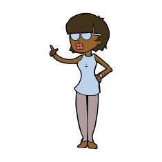 cartoon woman wearing spectacles N35