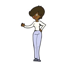 Cartoon Woman Waving N265