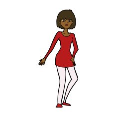 cartoon woman in dress N32