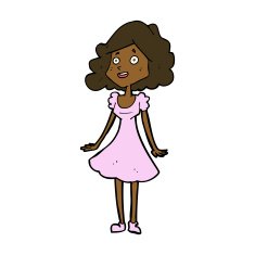 cartoon happy woman in dress N23