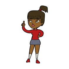 cartoon attractive girl with idea N8
