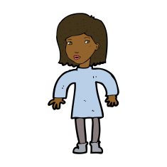 cartoon cautious woman N8