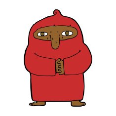 cartoon monk in robe N8